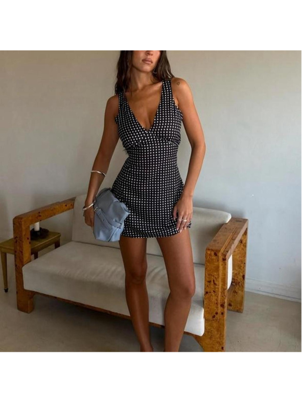 Princess Polly Nellie Mini Dress Black Polka Dot - Size 8
